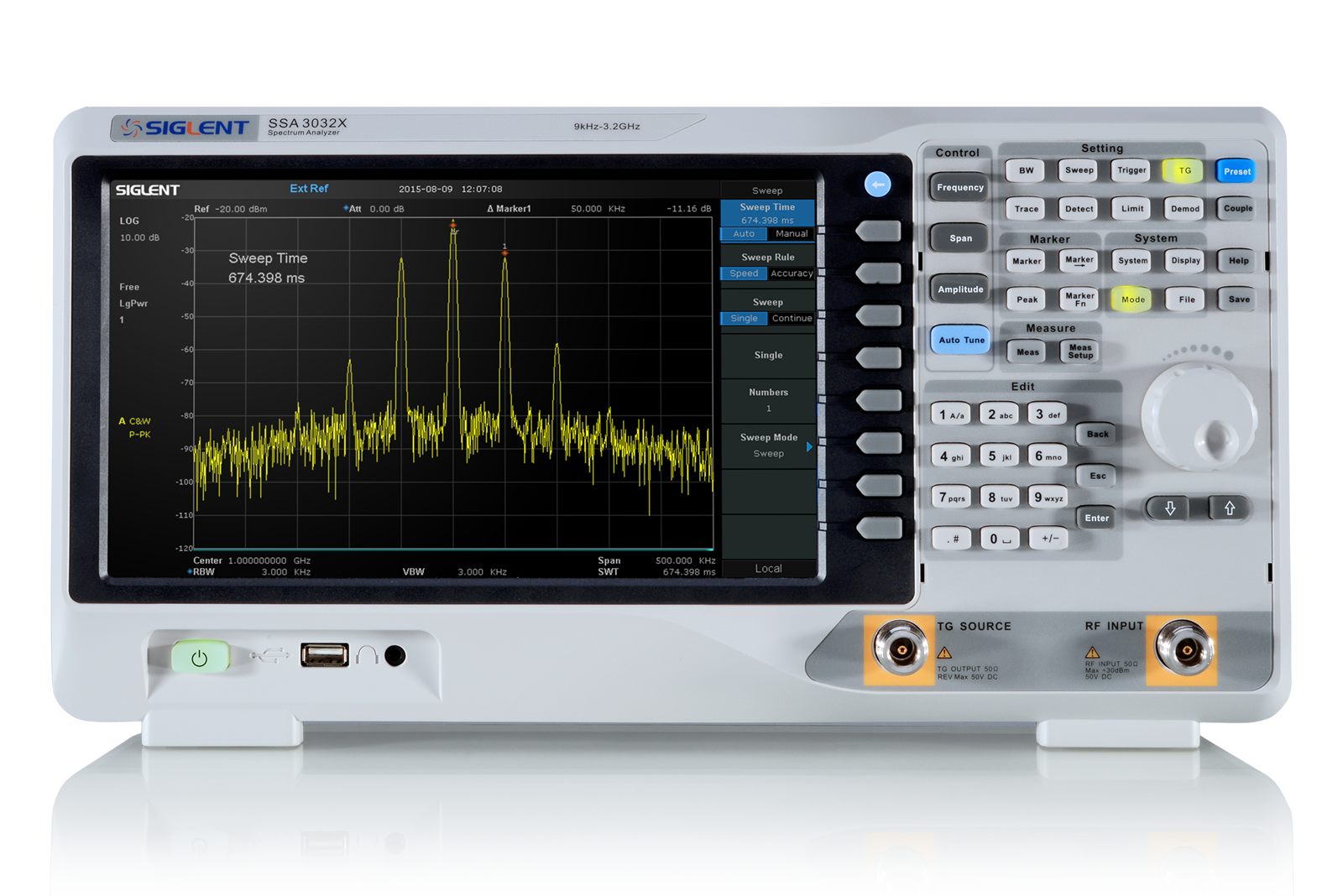 SIGLENT SSA3000X spectrum analyzer RF analysis interface
